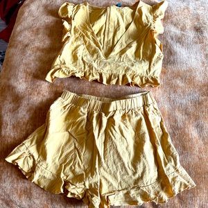 Crop top short set